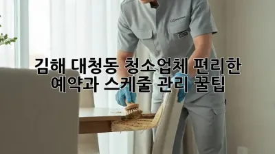 김해 대청동 청소업체, 편리한 예약과 스케줄 관리 꿀팁!