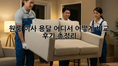 원룸 이사 용달, 어디서 어떻게? 비교 후기 총정리!